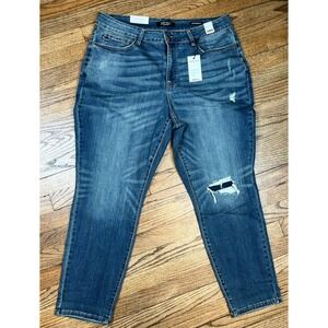 NWT Judy Blue High Rise 20W Stretch Denim Women's Boyfriend Fit Blue Jeans